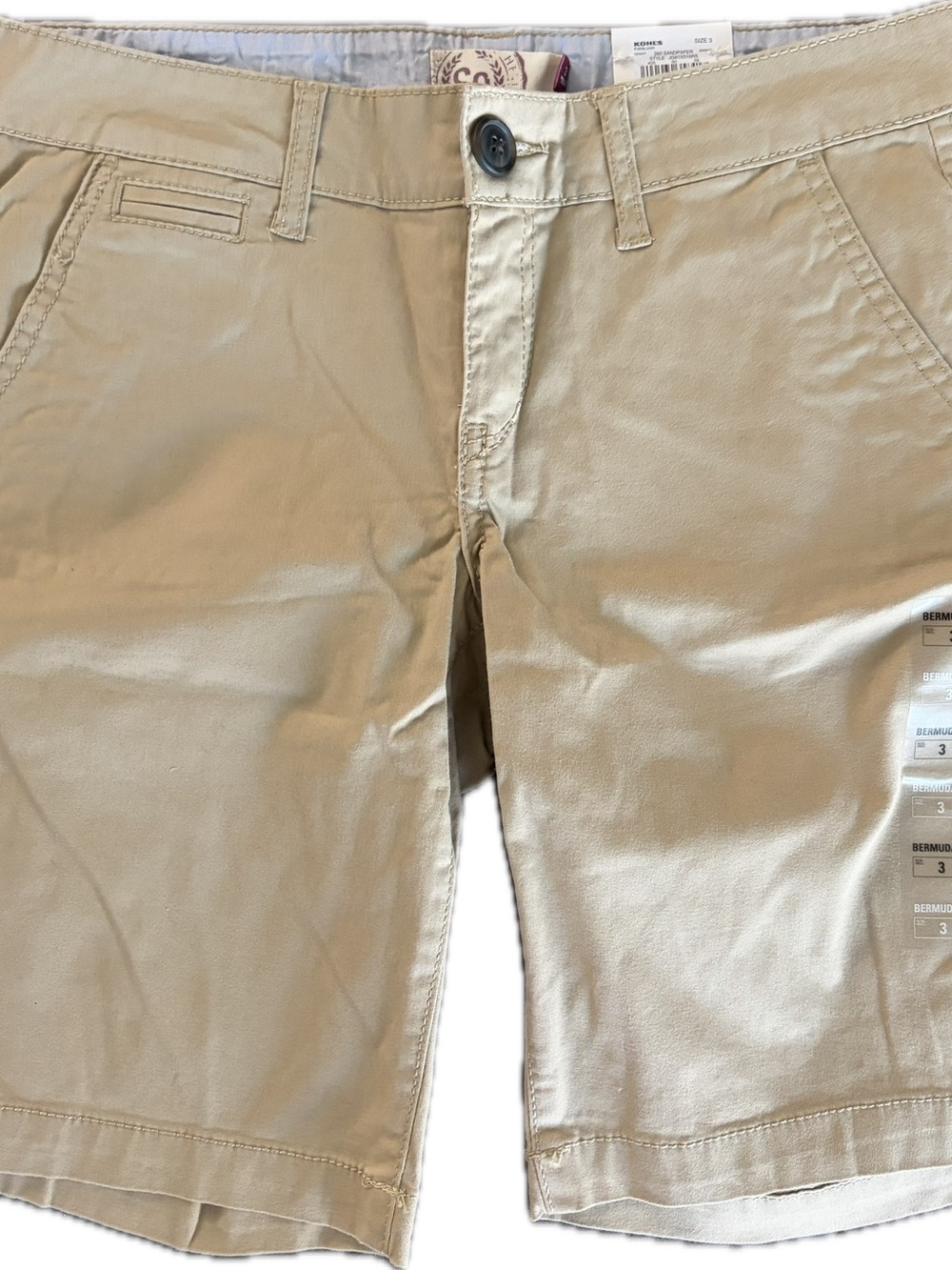 Junior women Khaki Chino Shorts - Lightweight Casual Bermuda